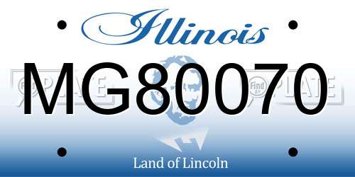 MG80070 Illinois License Plate