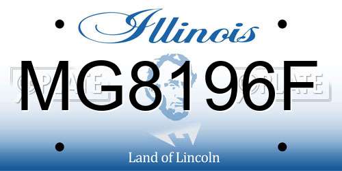 MG8196F Illinois License Plate