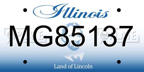 MG85137 Illinois License Plate