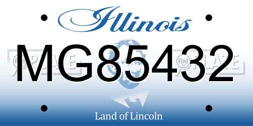 MG85432 Illinois License Plate