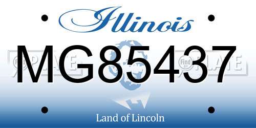 MG85437 Illinois License Plate