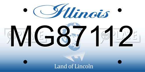 MG87112 Illinois License Plate
