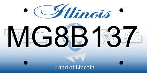 MG8B137 Illinois License Plate