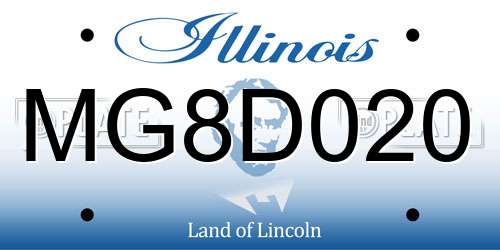 MG8D020 Illinois License Plate