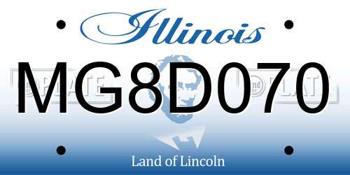 MG8D070 Illinois License Plate