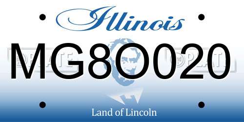 MG8O020 Illinois License Plate