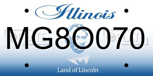 MG8O070 Illinois License Plate