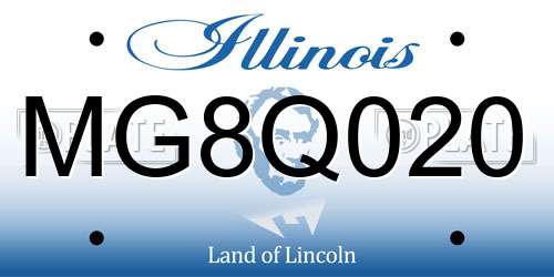 MG8Q020 Illinois License Plate