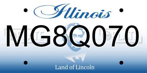 MG8Q070 Illinois License Plate