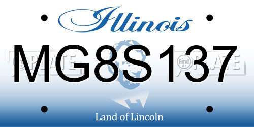 MG8S137 Illinois License Plate