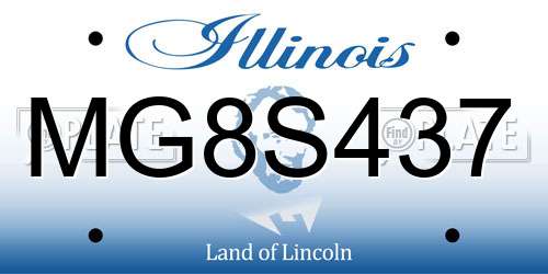 MG8S437 Illinois License Plate