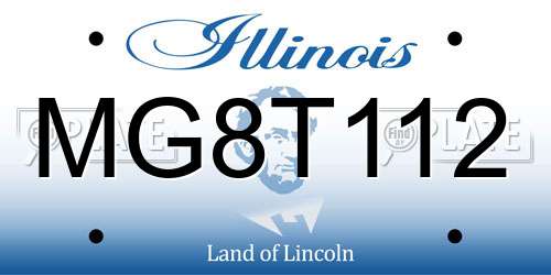 MG8T112 Illinois License Plate