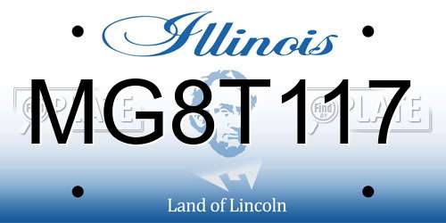 MG8T117 Illinois License Plate