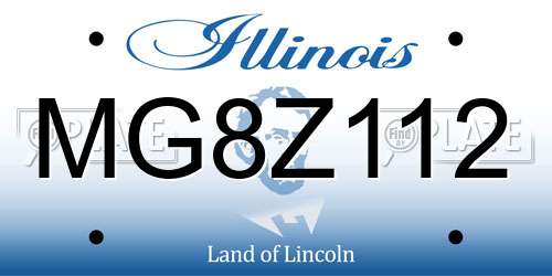 MG8Z112 Illinois License Plate