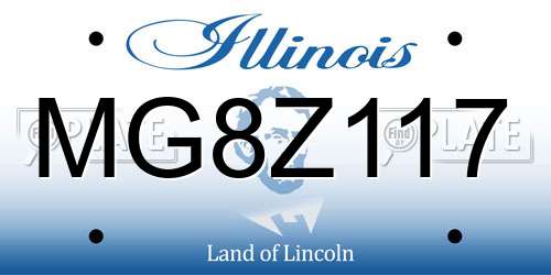 MG8Z117 Illinois License Plate
