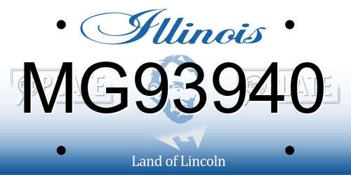 MG93940 Illinois License Plate