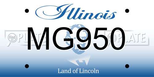 MG950 Illinois License Plate