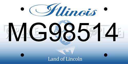 MG98514 Illinois License Plate