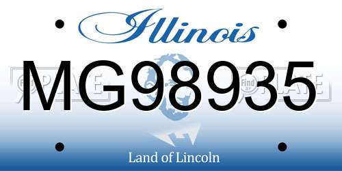 MG98935 Illinois License Plate