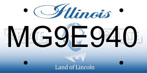 MG9E940 Illinois License Plate