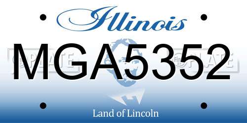 MGA5352 Illinois License Plate