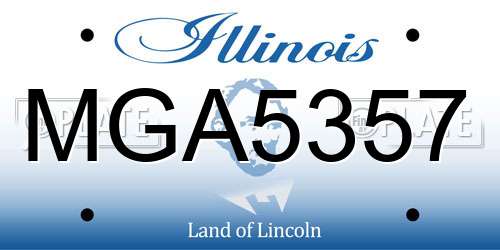 MGA5357 Illinois License Plate