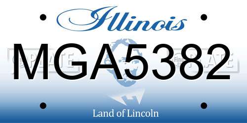 MGA5382 Illinois License Plate
