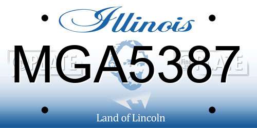 MGA5387 Illinois License Plate