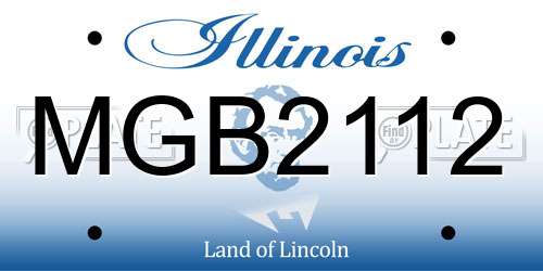 MGB2112 Illinois License Plate