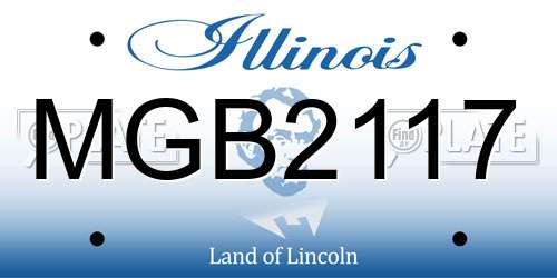 MGB2117 Illinois License Plate