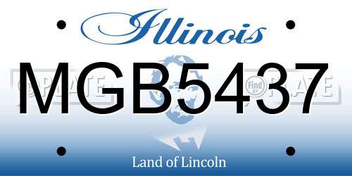 MGB5437 Illinois License Plate
