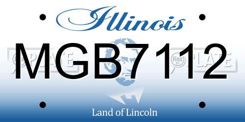 MGB7112 Illinois License Plate
