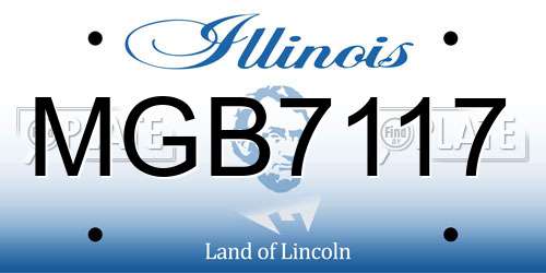 MGB7117 Illinois License Plate