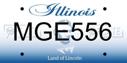 MGE556 Illinois License Plate