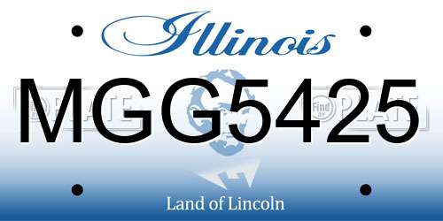 MGG5425 Illinois License Plate