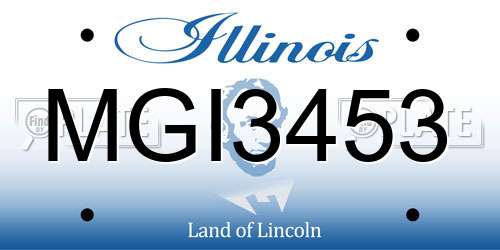 MGI3453 Illinois License Plate