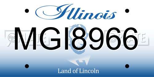 MGI8966 Illinois License Plate