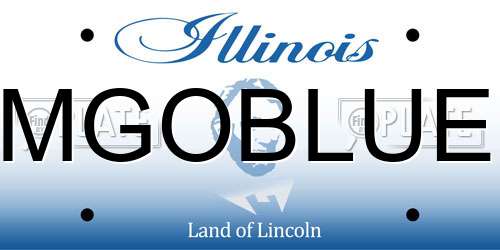 MGOBLUE Illinois License Plate