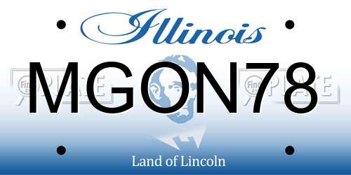 MGON78 Illinois License Plate