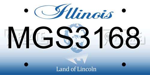 MGS3168 Illinois License Plate