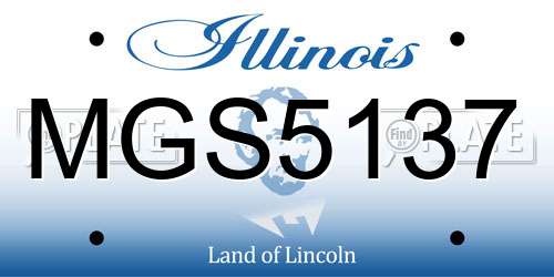 MGS5137 Illinois License Plate