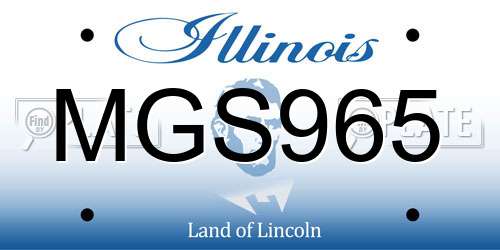 MGS965 Illinois License Plate