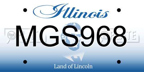 MGS968 Illinois License Plate