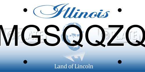 MGSQQZQ Illinois License Plate