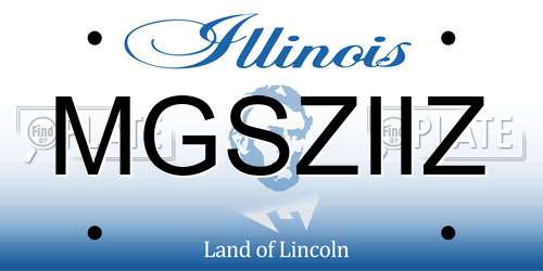 MGSZIIZ Illinois License Plate