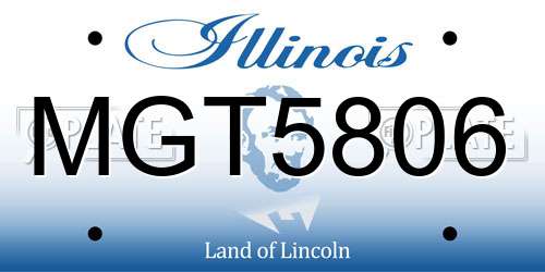 MGT5806 Illinois License Plate
