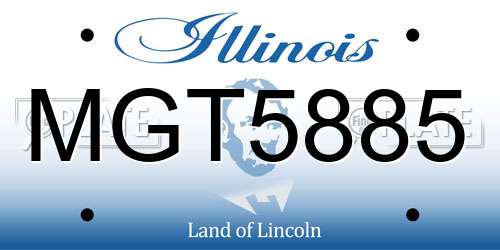 MGT5885 Illinois License Plate