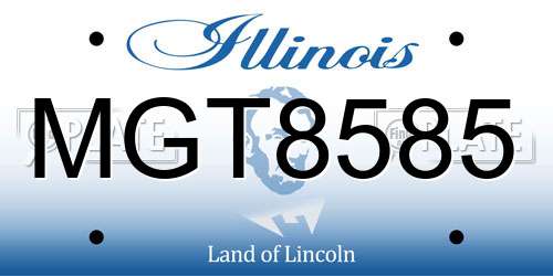 MGT8585 Illinois License Plate