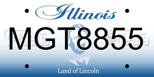 MGT8855 Illinois License Plate