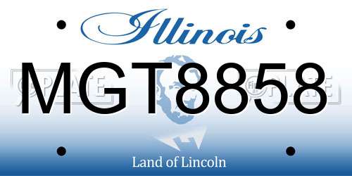 MGT8858 Illinois License Plate